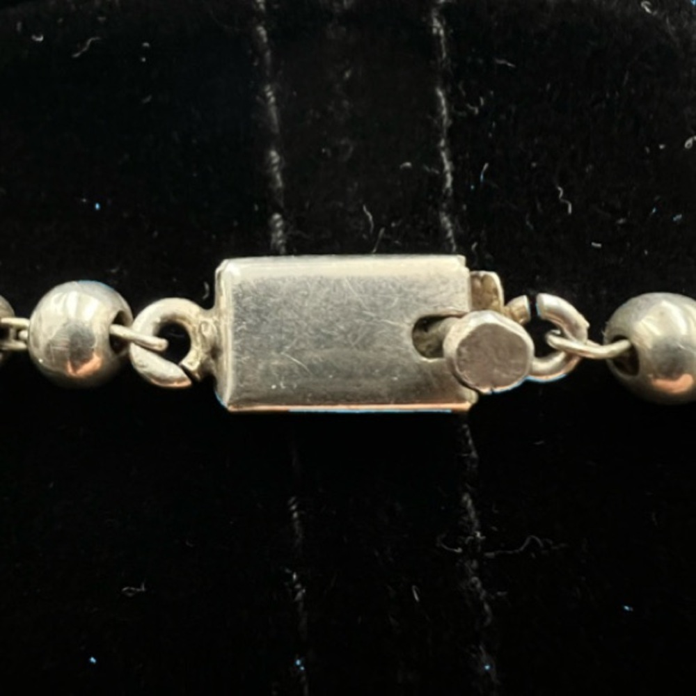 20” Oxidized Sterling Silver 925 Navajo Pearl Bead Strand Necklace 40 Grams! - Picture 5 of 13